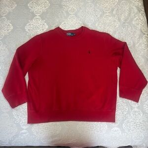 Polo Ralph Lauren Crewneck Red With Black Embroidered Polo Horse Size XXL